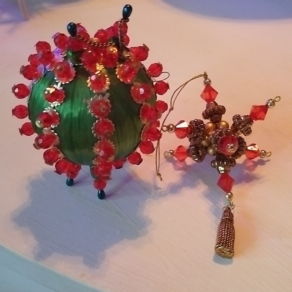 2  beaded Ornaments